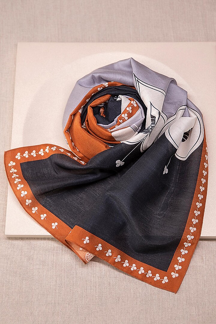 Black Printed Scarf by AMPM at Pernia's Pop Up Shop