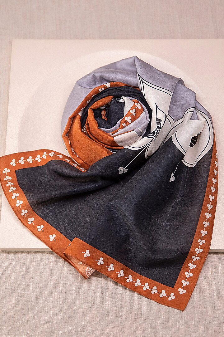 Black Printed Scarf by AMPM at Pernia's Pop Up Shop