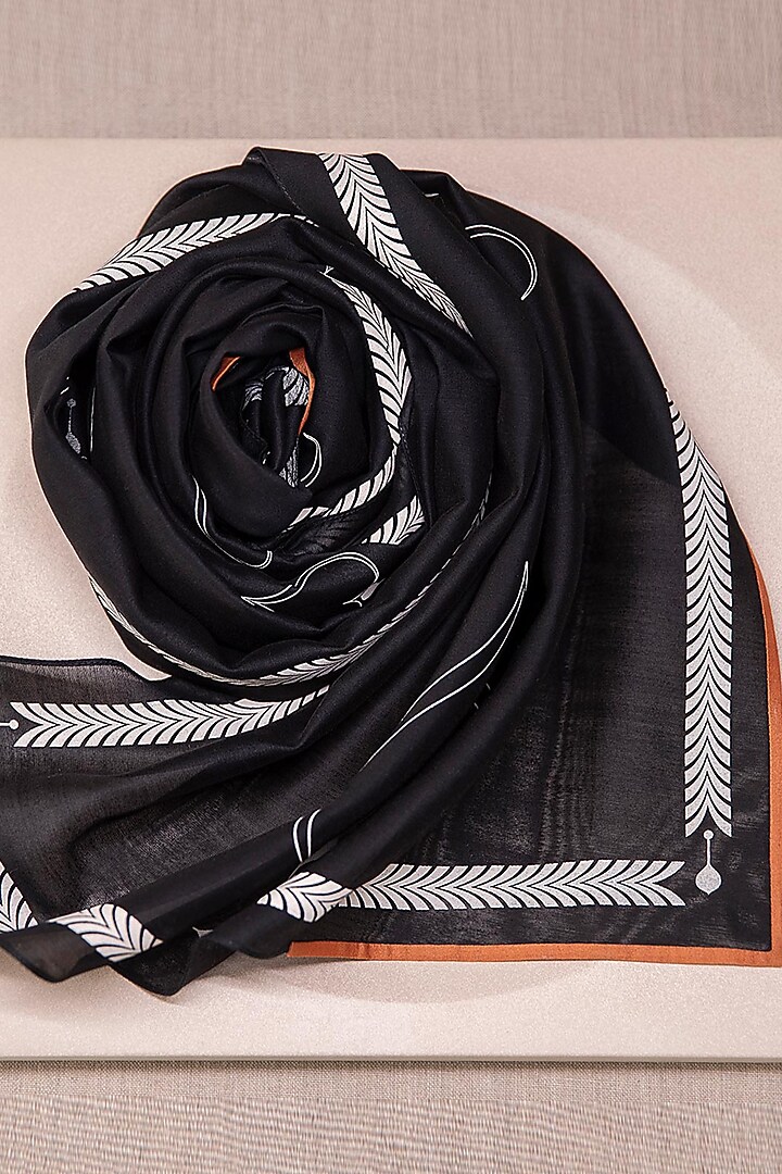 Black Printed Scarf by AMPM at Pernia's Pop Up Shop