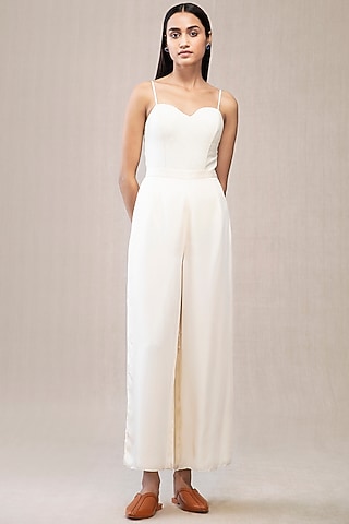 Ivory Corded Leotard by AMPM