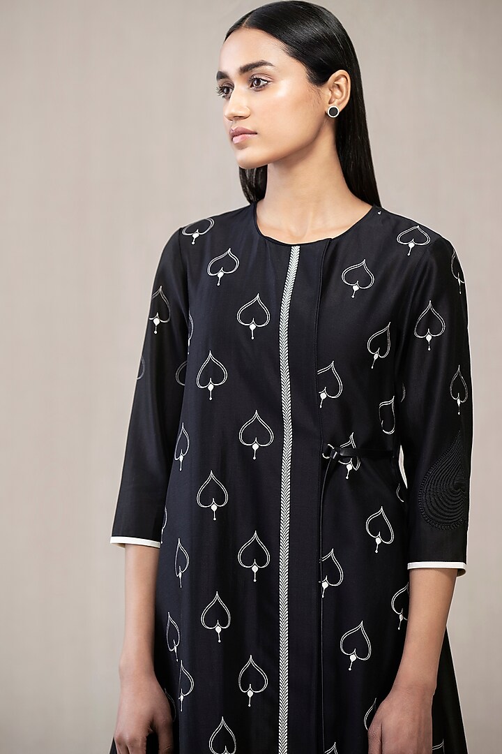 Black Printed Shirt With Inner by AMPM at Pernia's Pop Up Shop