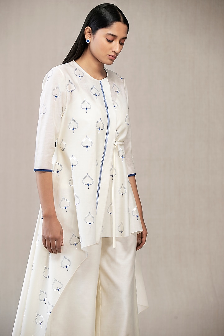 Ivory Printed Shirt With Inner by AMPM at Pernia's Pop Up Shop
