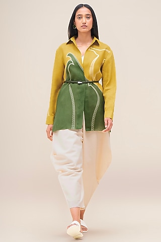 Mustard Yellow Linen Shirt by AMPM
