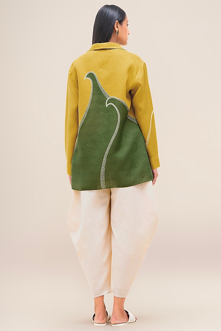 Mustard Yellow Linen Shirt by AMPM at Pernia's Pop Up Shop