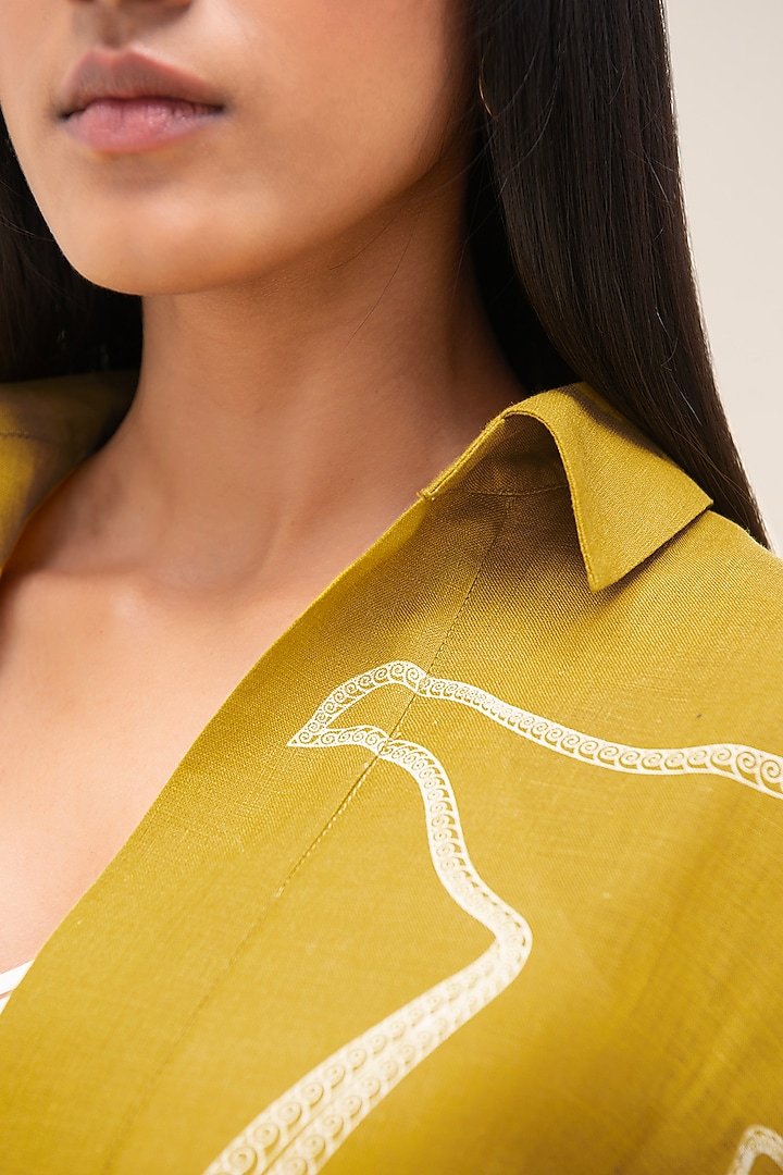 Mustard Yellow Linen Shirt by AMPM at Pernia's Pop Up Shop
