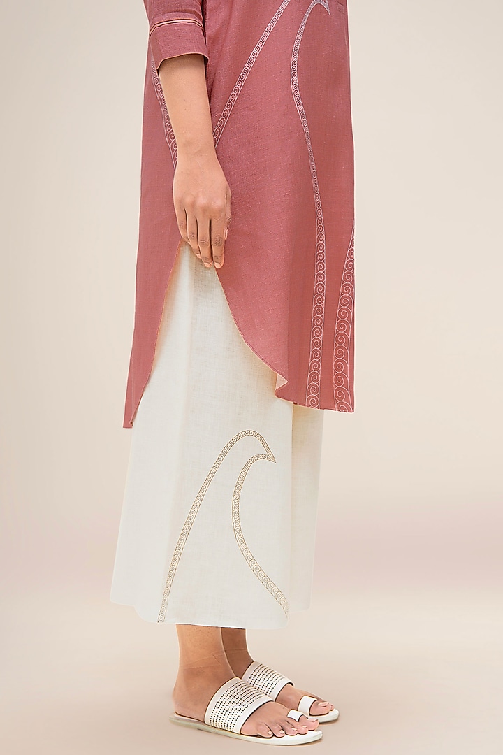 Flamingo Pink Pure Linen Tunic Set by AMPM at Pernia's Pop Up Shop