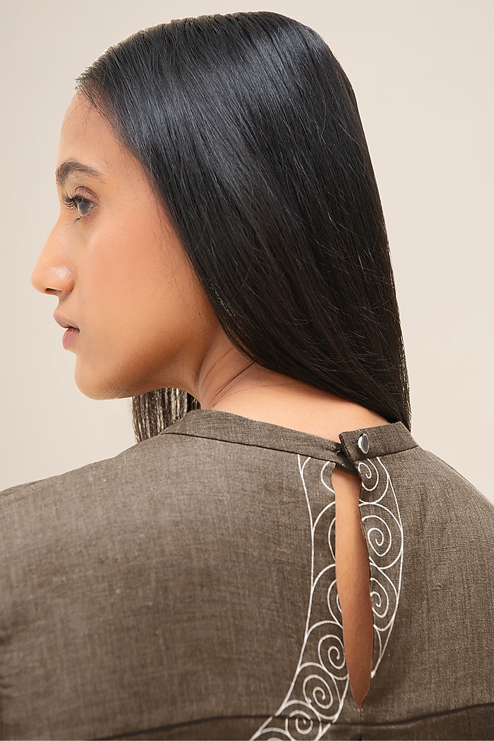 Taupe Brown Pure Linen Co-Ord Set by AMPM at Pernia's Pop Up Shop