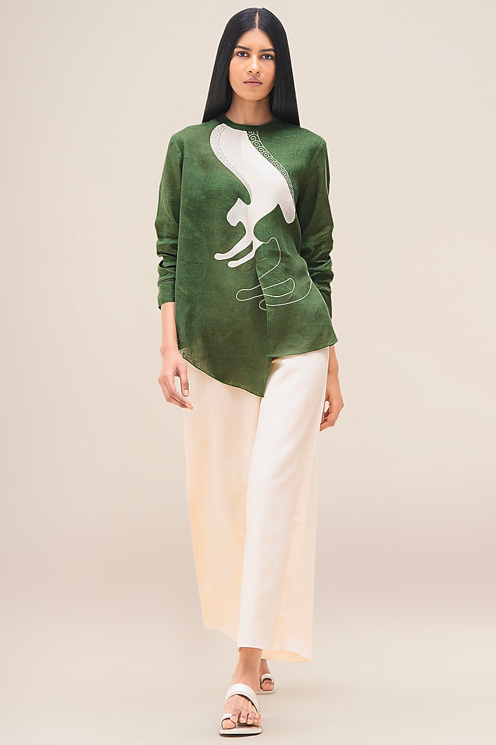 Fern Green Pure Linen Co-Ord Set by AMPM at Pernia's Pop Up Shop