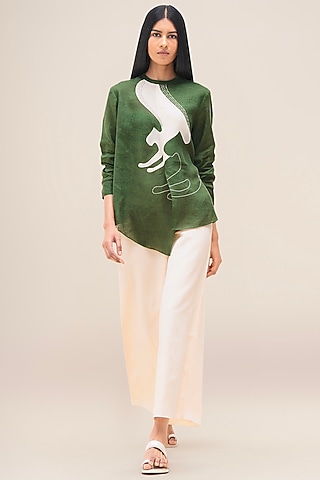 Fern Green Pure Linen Co-Ord Set by AMPM