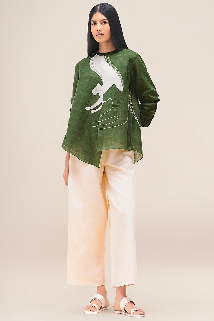 Fern Green Pure Linen Co-Ord Set by AMPM at Pernia's Pop Up Shop