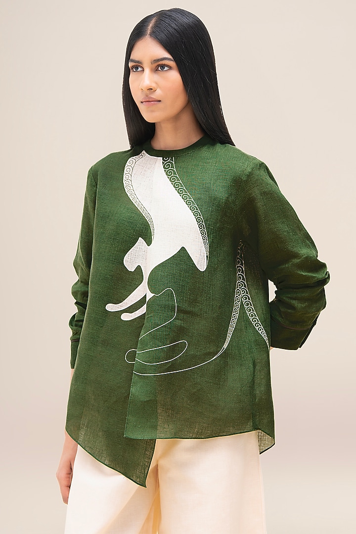 Fern Green Pure Linen Co-Ord Set by AMPM at Pernia's Pop Up Shop