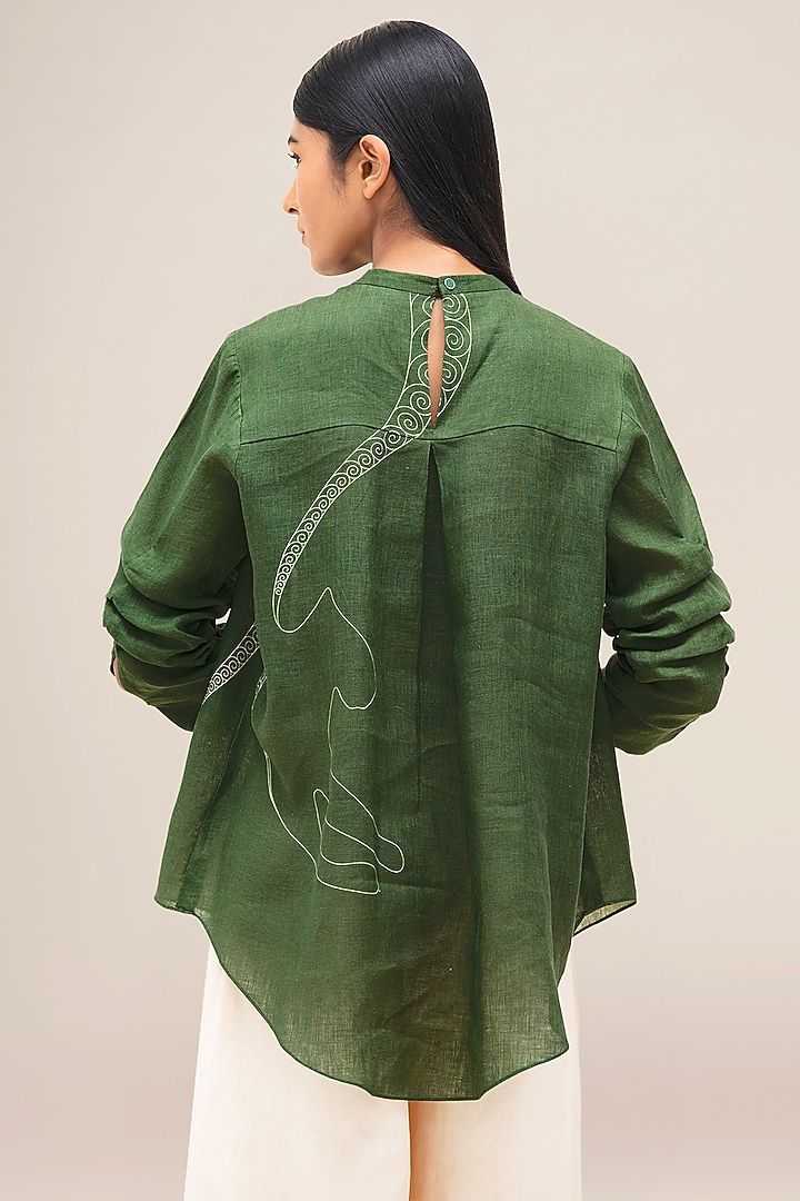 Fern Green Pure Linen Co-Ord Set by AMPM at Pernia's Pop Up Shop