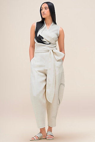 Ivory Linen Co-Ord Set by AMPM