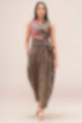 Taupe Brown Linen Co-Ord Set by AMPM at Pernia's Pop Up Shop
