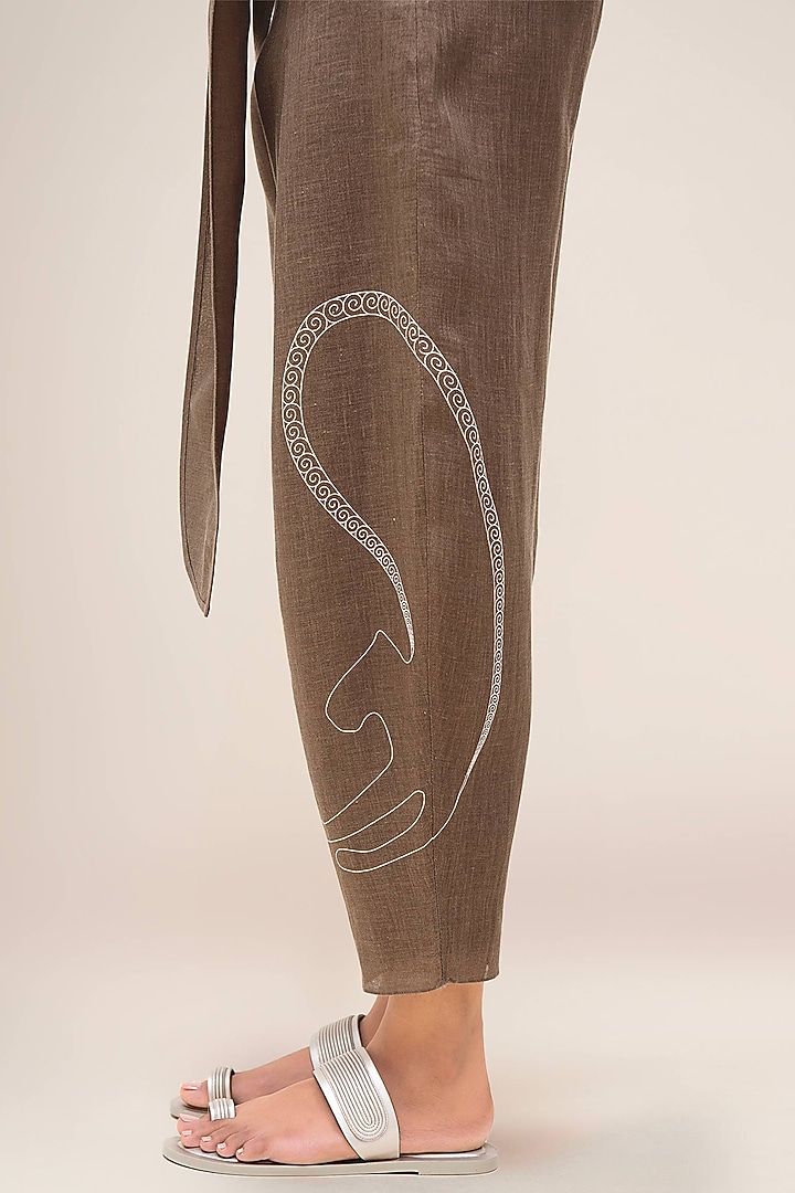 Taupe Brown Linen Co-Ord Set by AMPM at Pernia's Pop Up Shop