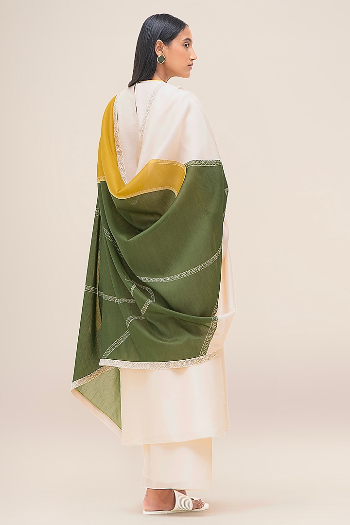 Butter Yellow Silk Chanderi Layered Kurta Set by AMPM at Pernia's Pop Up Shop
