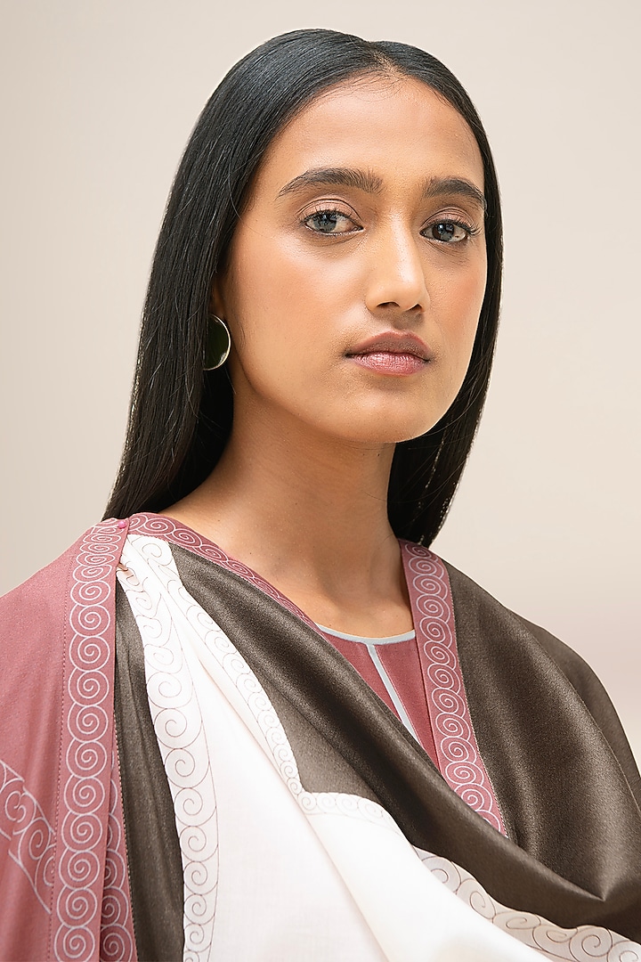 Flamingo Pink Silk Chanderi Layered Kurta Set by AMPM at Pernia's Pop Up Shop