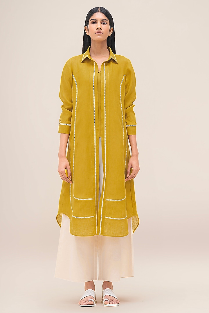 Mustard Linen Tunic Set by AMPM at Pernia's Pop Up Shop