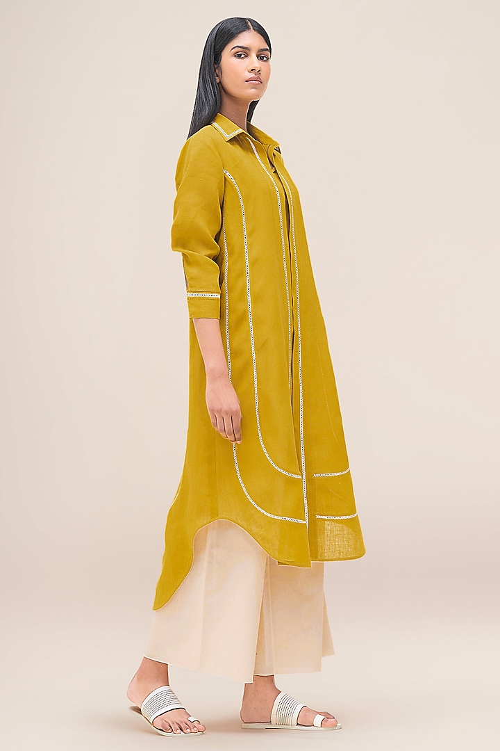 Mustard Linen Tunic Set by AMPM at Pernia's Pop Up Shop