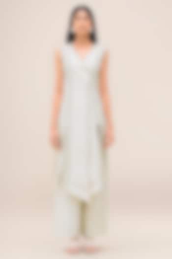 Ivory Cotton & Silk Tunic Set by AMPM at Pernia's Pop Up Shop