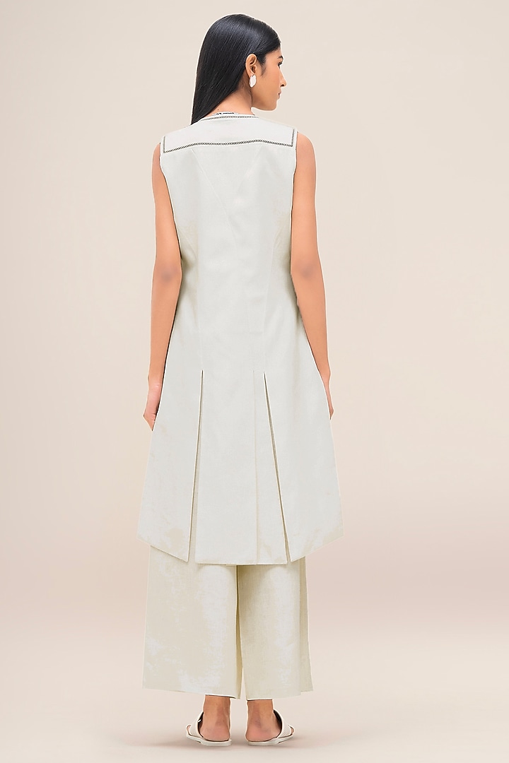 Ivory Cotton & Silk Tunic Set by AMPM at Pernia's Pop Up Shop