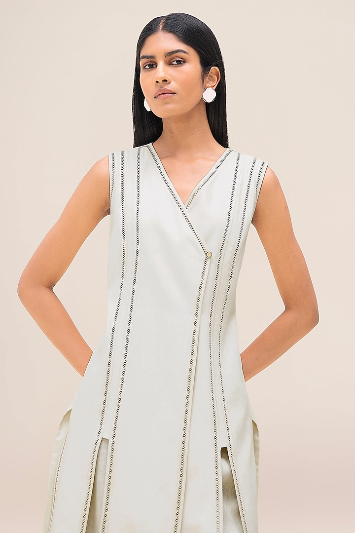 Ivory Cotton & Silk Tunic Set by AMPM at Pernia's Pop Up Shop