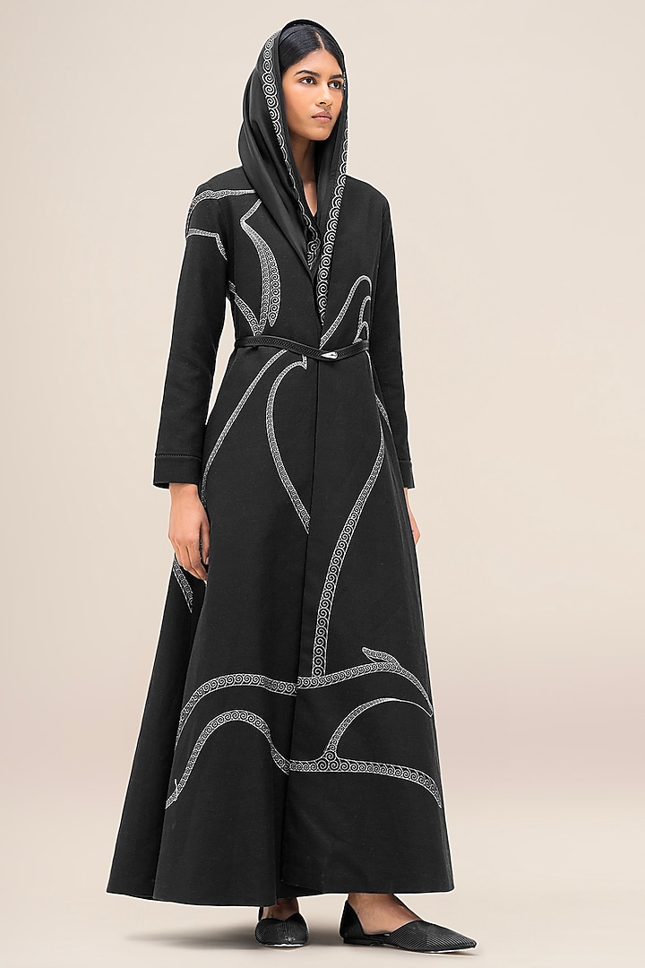 Black & Ivory Silk Scarf by AMPM at Pernia's Pop Up Shop