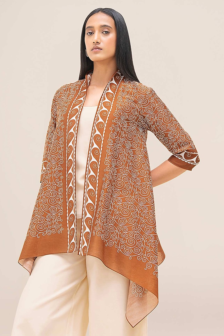 Tan Cotton & Silk Throw by AMPM at Pernia's Pop Up Shop