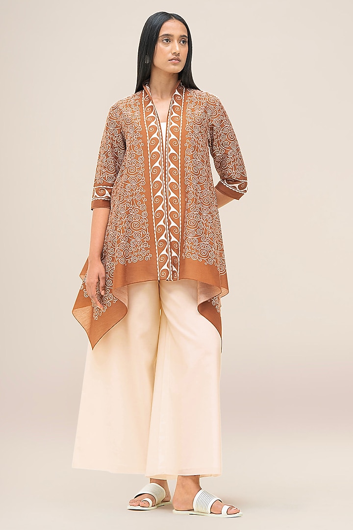 Tan Cotton & Silk Throw by AMPM at Pernia's Pop Up Shop