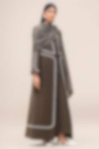 Taupe Silk Scarf by AMPM at Pernia's Pop Up Shop