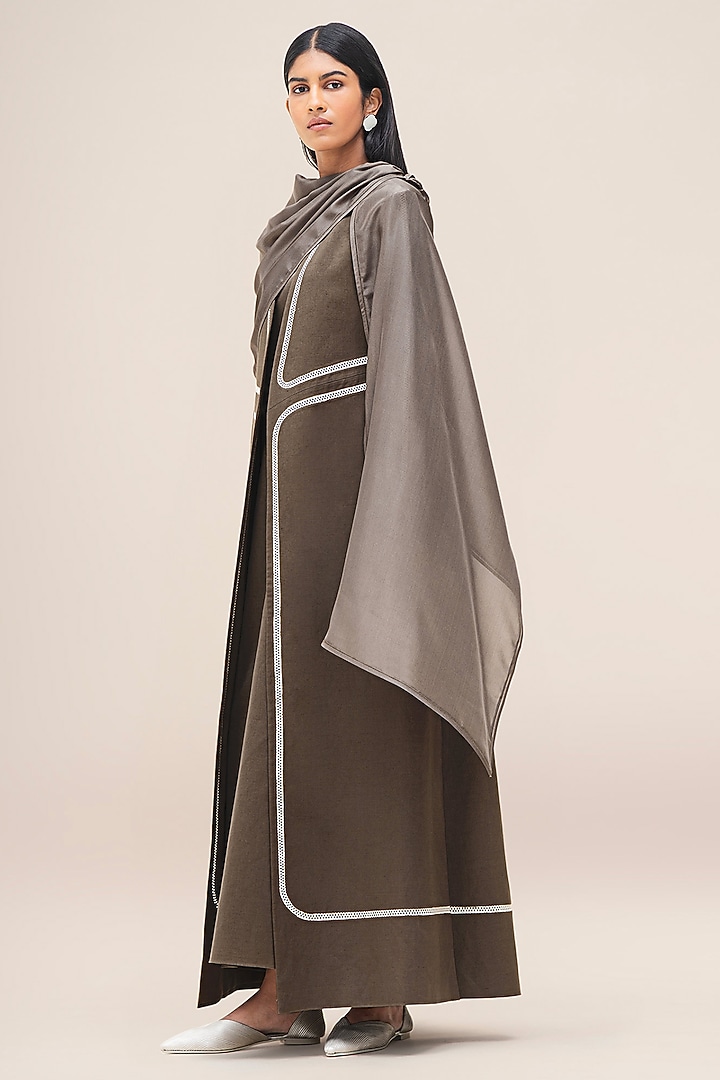 Taupe Silk Scarf by AMPM at Pernia's Pop Up Shop