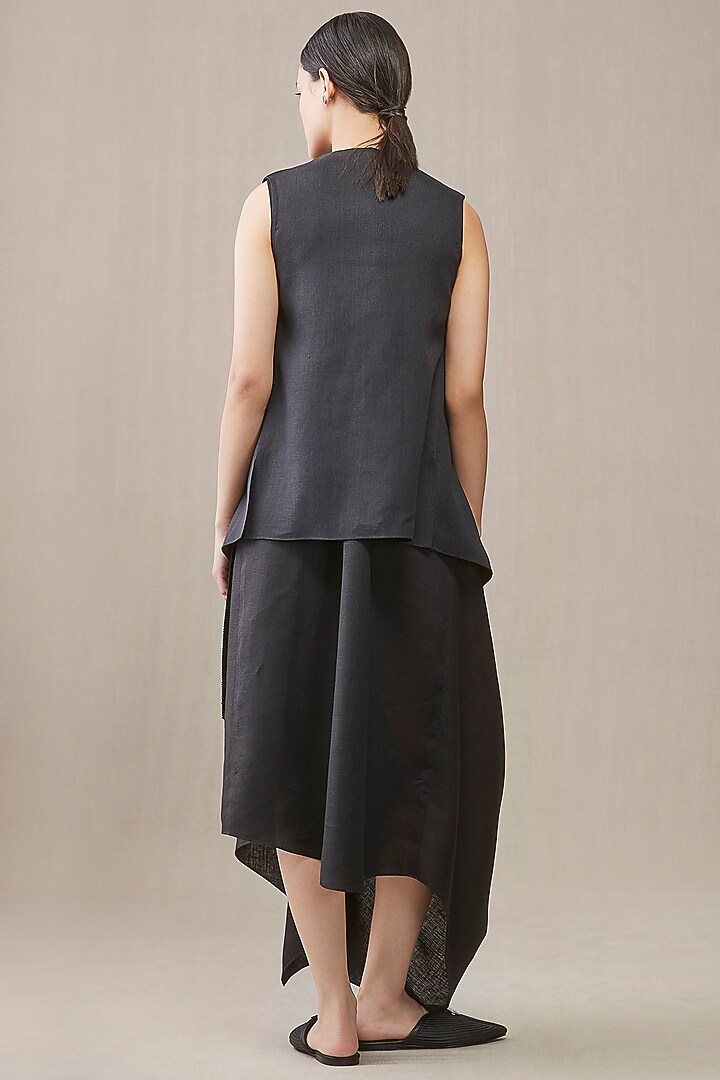 Black Linen Throw Jacket by AMPM at Pernia's Pop Up Shop