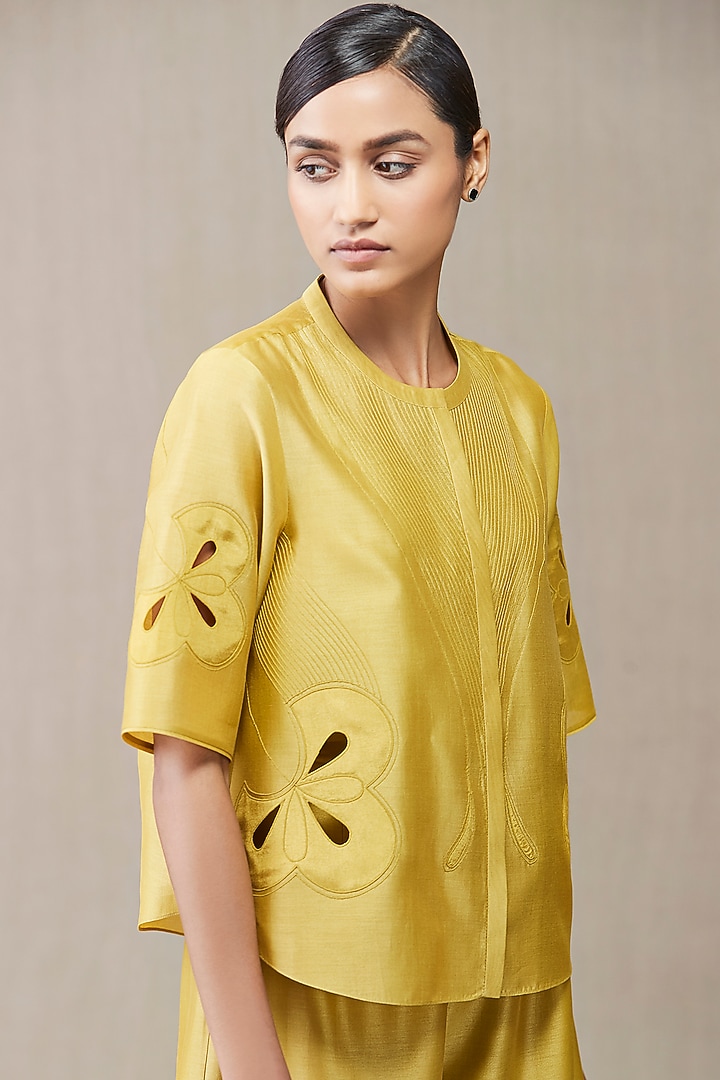 Mustard Embroidered Top by AMPM at Pernia's Pop Up Shop