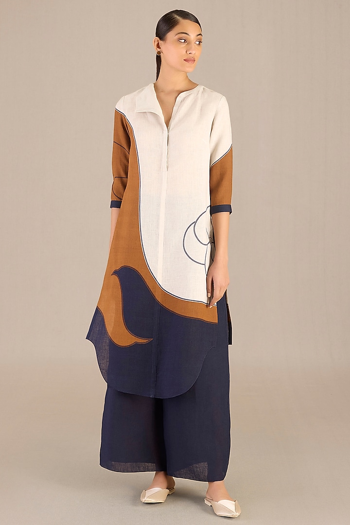 Light Beige Linen Tunic Set by AMPM