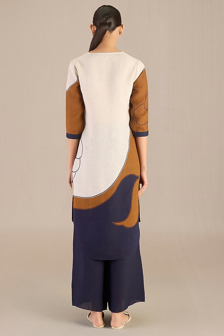 Light Beige Linen Tunic Set by AMPM at Pernia's Pop Up Shop