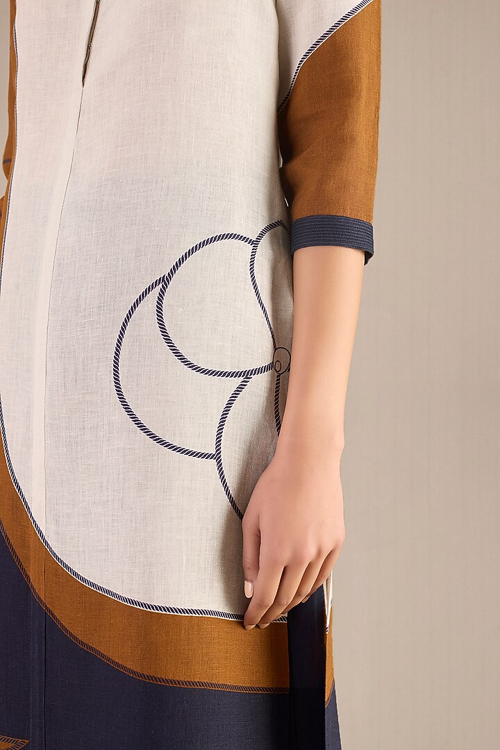 Light Beige Linen Tunic Set by AMPM at Pernia's Pop Up Shop