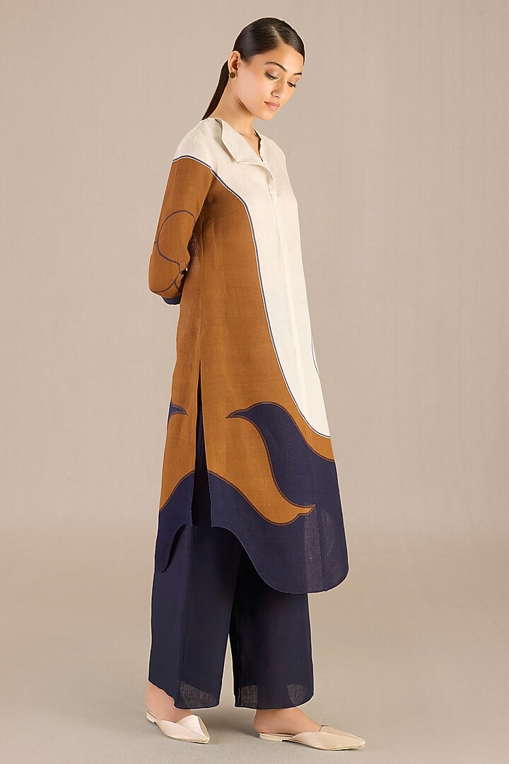 Light Beige Linen Tunic Set by AMPM at Pernia's Pop Up Shop