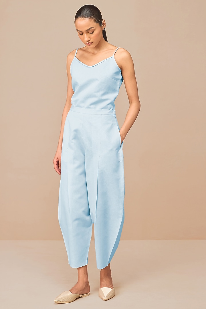 Ice Blue Chanderi Co-Ord Set by AMPM at Pernia's Pop Up Shop