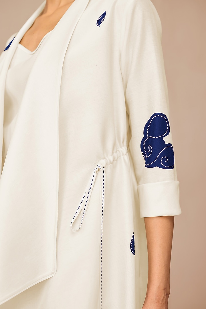 Ivory Cotton Silk Throw Jacket Set by AMPM at Pernia's Pop Up Shop