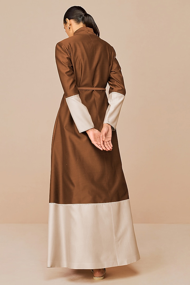 Earth Brown Luxe Cotton Silk Jacket Set by AMPM at Pernia's Pop Up Shop