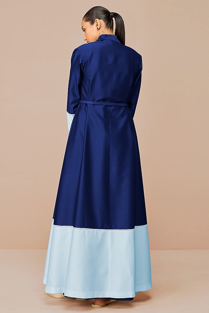 Indigo Luxe Cotton Silk Jacket Set by AMPM at Pernia's Pop Up Shop