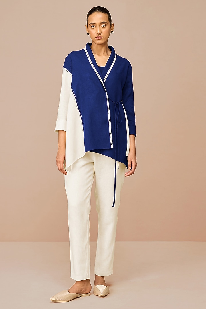 Ivory & Indigo Linen Co-Ord Set by AMPM at Pernia's Pop Up Shop