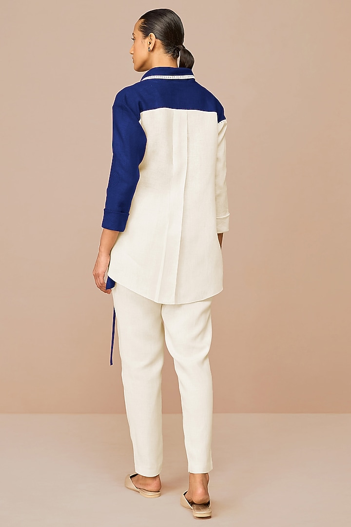 Ivory & Indigo Linen Co-Ord Set by AMPM at Pernia's Pop Up Shop