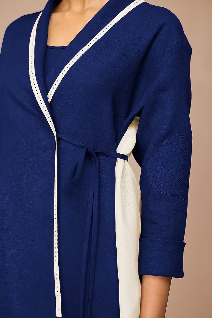 Ivory & Indigo Linen Co-Ord Set by AMPM at Pernia's Pop Up Shop
