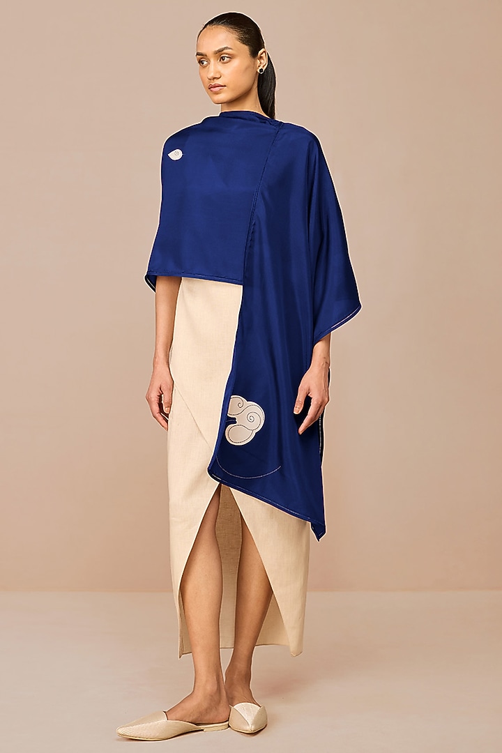 Indigo Silk Floral Scarf by AMPM at Pernia's Pop Up Shop