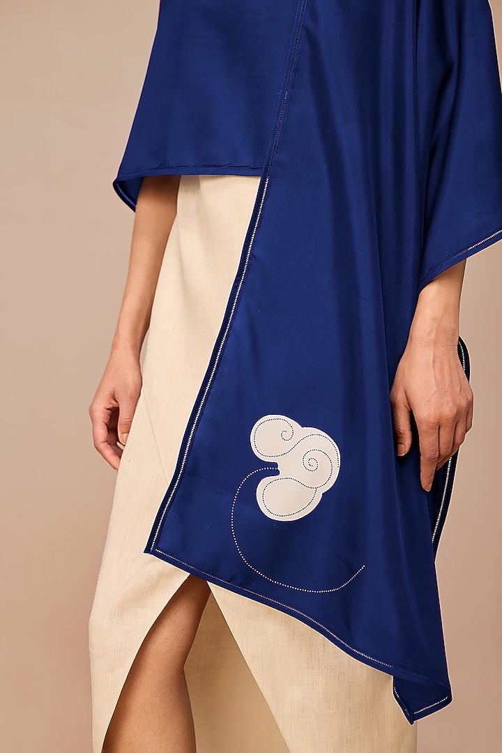 Indigo Silk Floral Scarf by AMPM at Pernia's Pop Up Shop