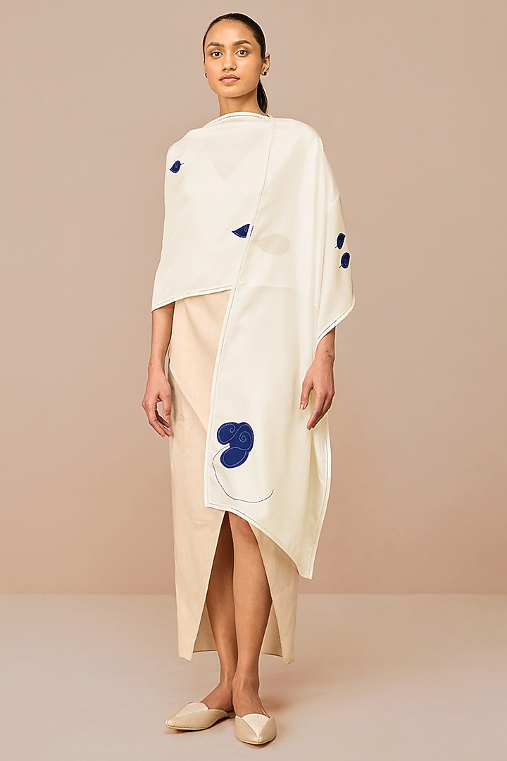 Ivory Silk Floral Scarf by AMPM at Pernia's Pop Up Shop