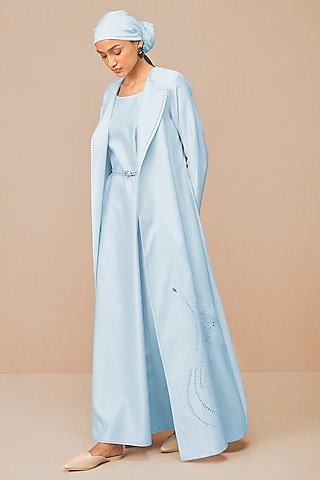 Ice Blue Pure Silk Scarf by AMPM