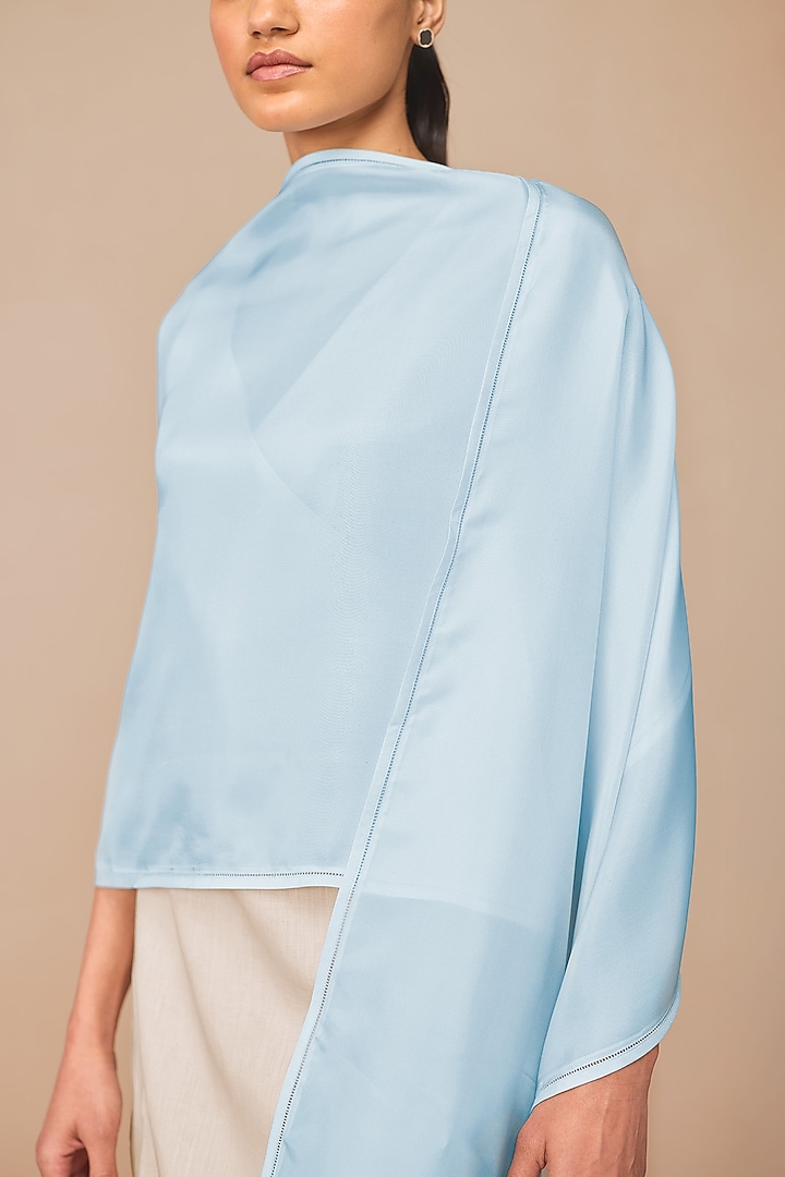 Ice Blue Pure Silk Scarf by AMPM at Pernia's Pop Up Shop