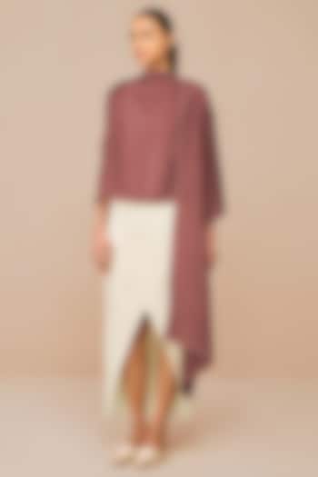 Terracotta Silk Printed Scarf by AMPM at Pernia's Pop Up Shop